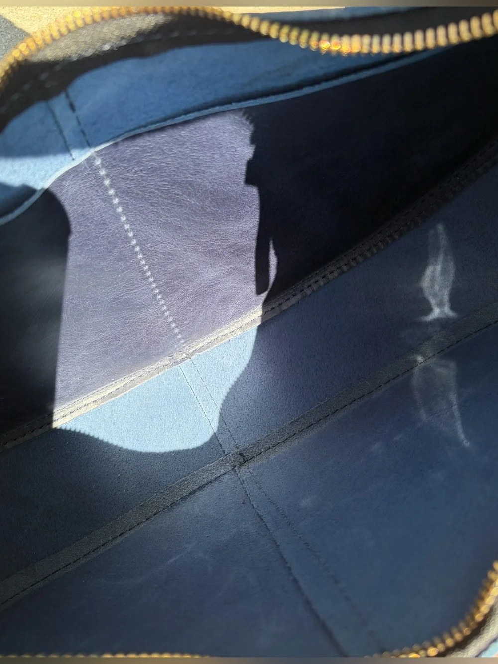 Portland Leather Nora Large Shoulder Bag Cowboy Blue Leather
